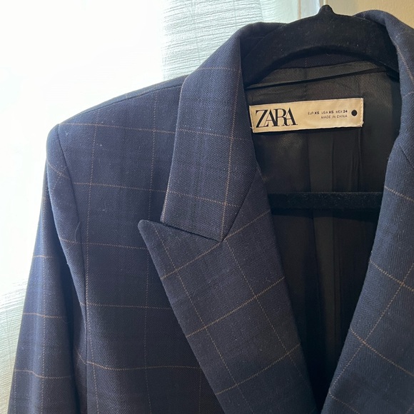 ZARA - Navy Double Breasted Blazer - XS - Picture 5 of 5